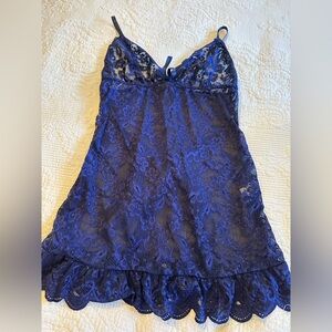 Elegant Blue Lace Baby Doll